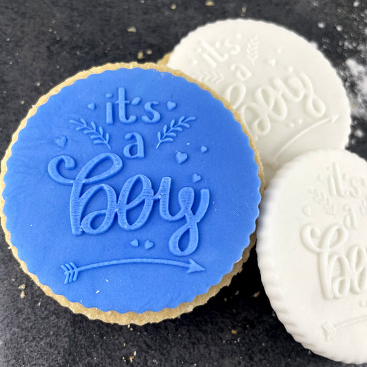 It's A Boy Icing Stamp Embosser for Biscuits, Cookies, Cupcakes