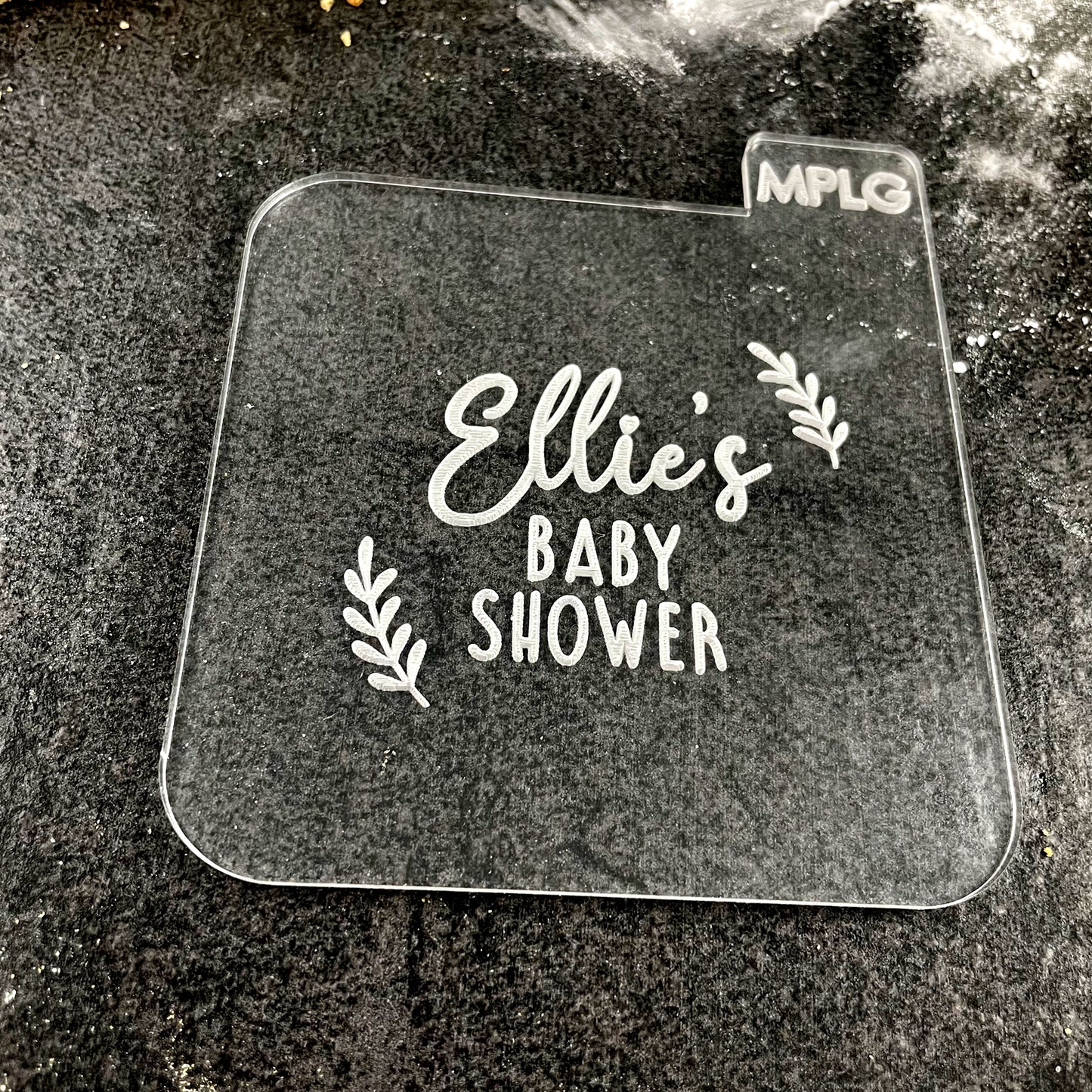 Personalised Baby Shower Icing Stamp Embosser for Biscuits, Cookies, Cupcakes