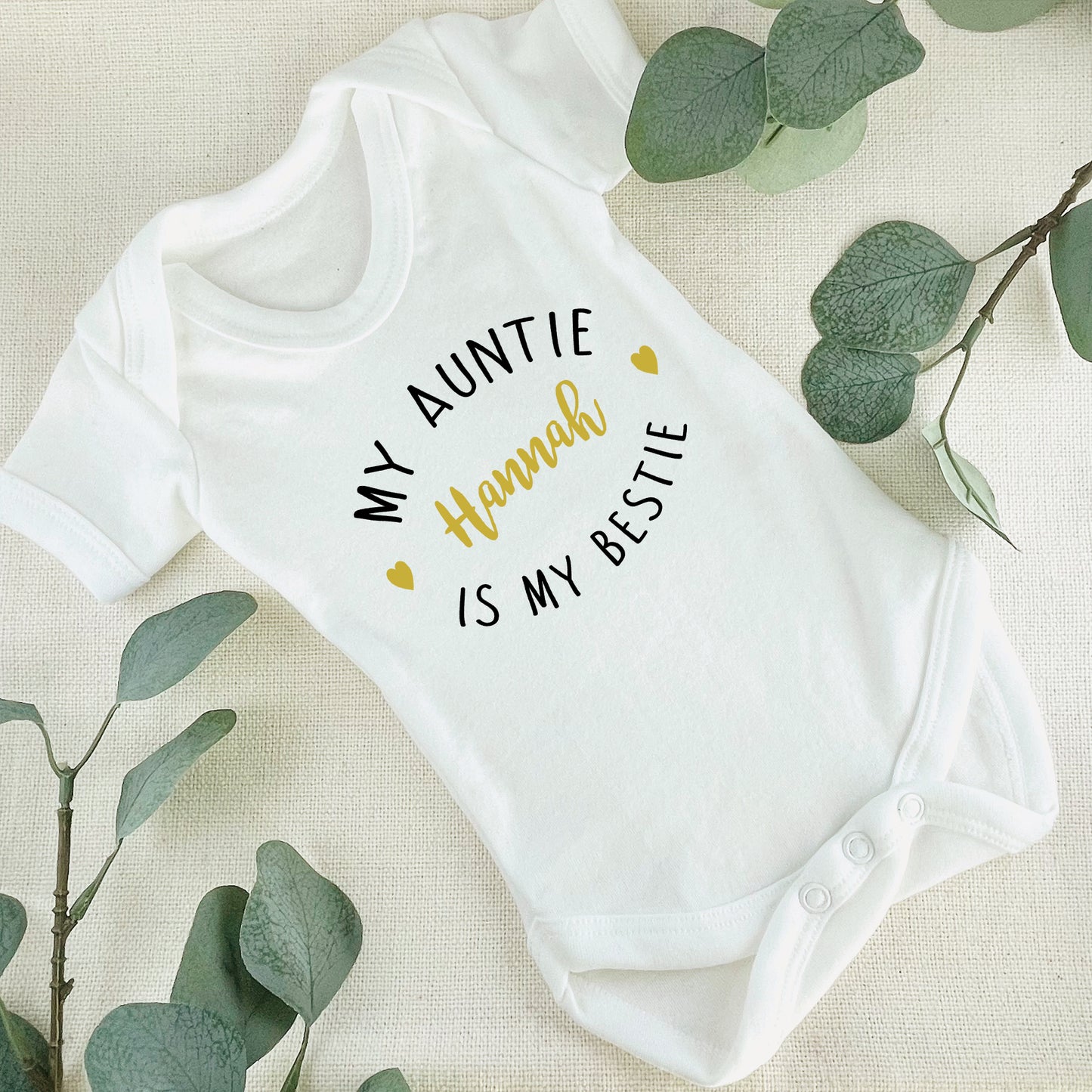 My Auntie is My Bestie Baby Grow Vest - Add any Name