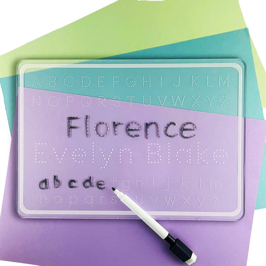 Personalised Alphabet Name Writing Board + Whiteboard Pen - Add your Childs Name to Their Educational Gift!