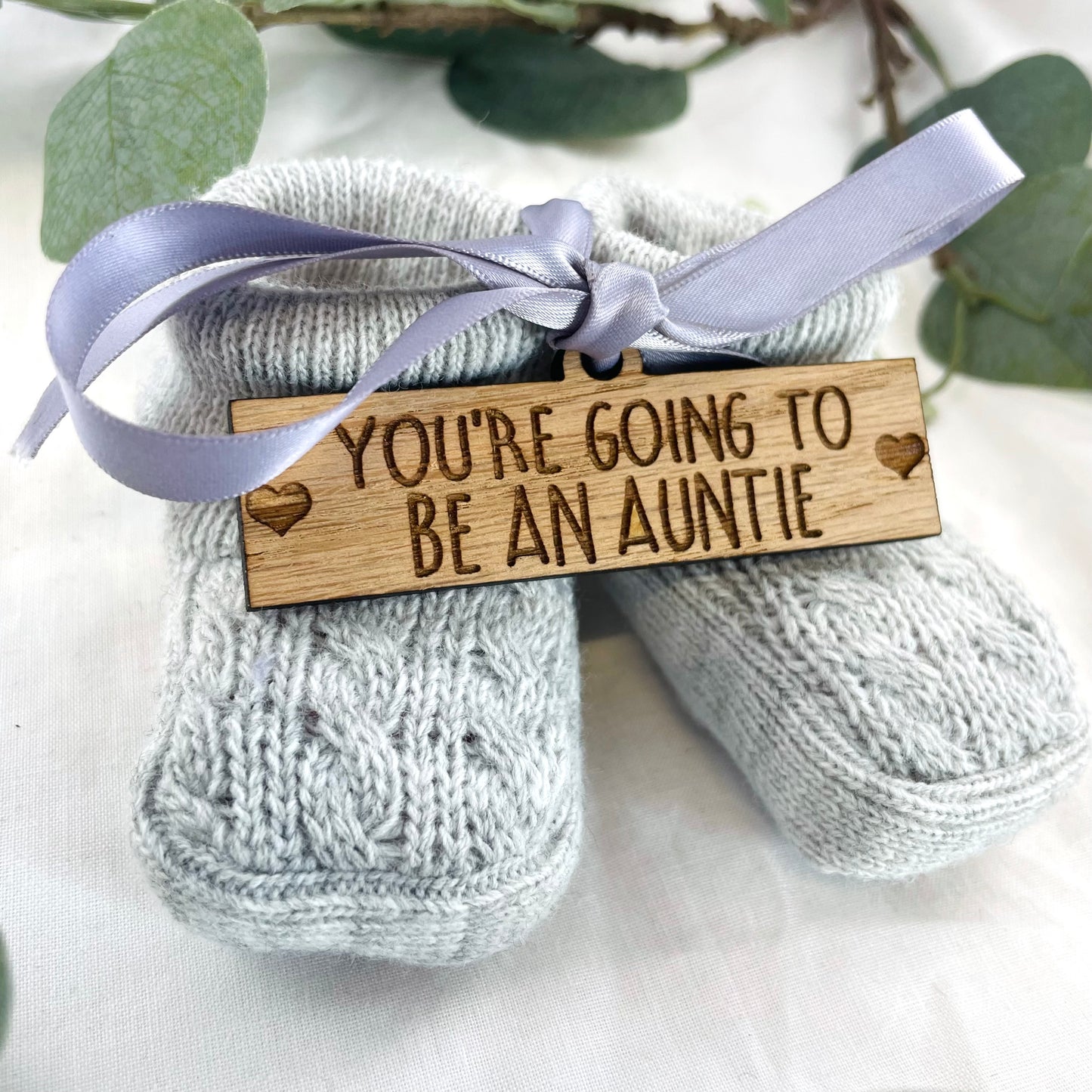 Guess What 'You're going to be a..' Pregnancy Announcement Grey Booties - Choose any Role