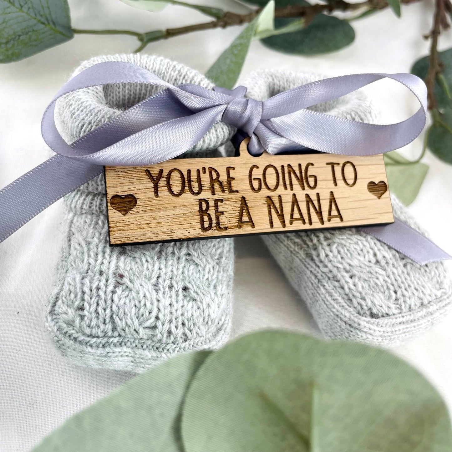 Guess What 'You're going to be a..' Pregnancy Announcement Grey Booties - Choose any Role