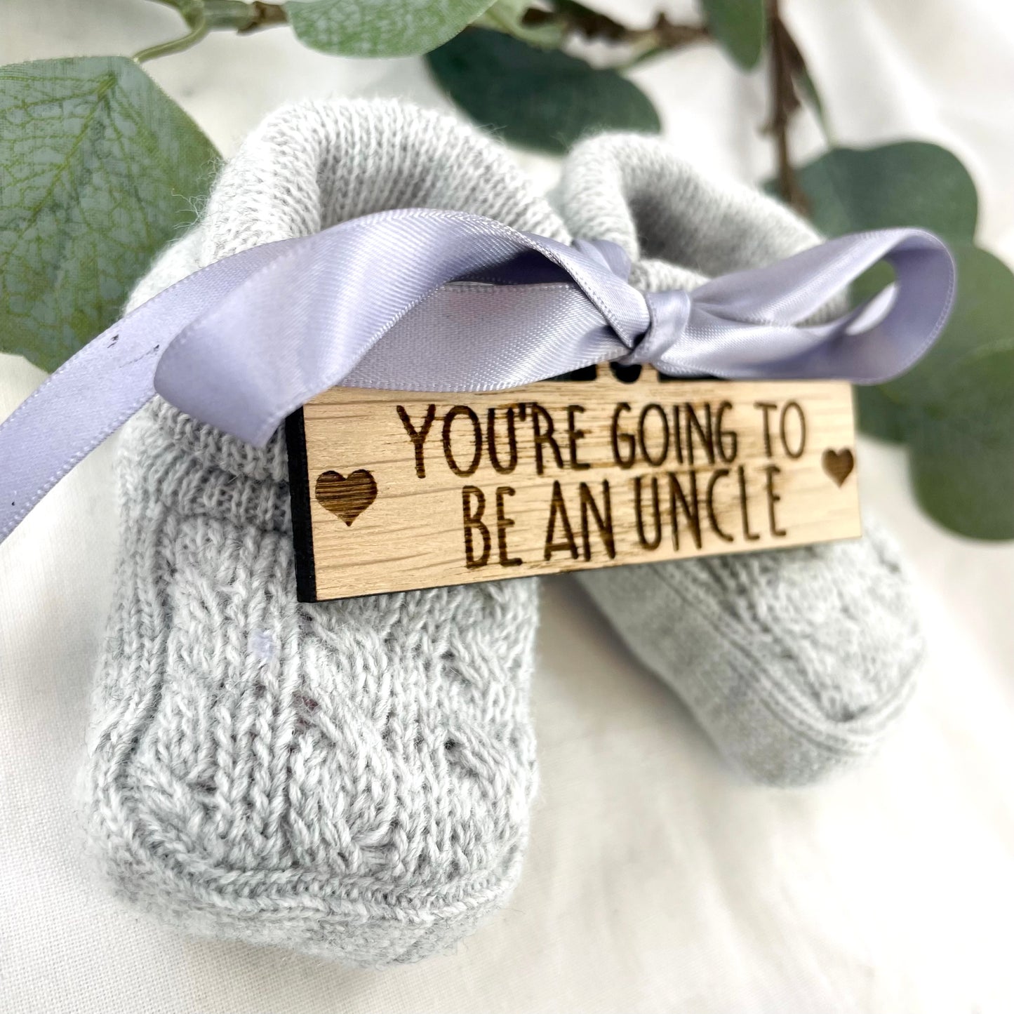 Guess What 'You're going to be a..' Pregnancy Announcement Grey Booties - Choose any Role