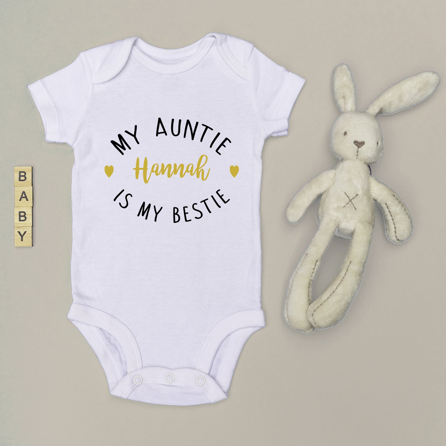 My Auntie is My Bestie Baby Grow Vest - Add any Name