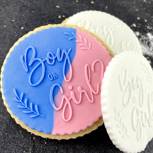 Boy or Girl? Icing Stamp Embosser for Biscuits, Cookies, Cupcake Toppers