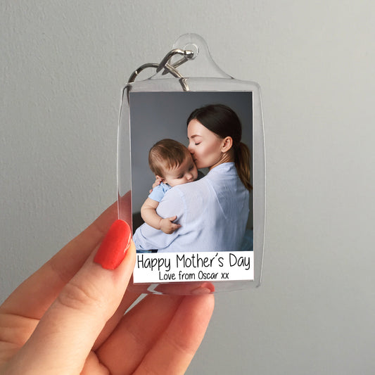 Personalised Happy Mother's Day Keyring - Photo Key ring - Any photo - Jumbo X Large 70mm x 45mm Keychain
