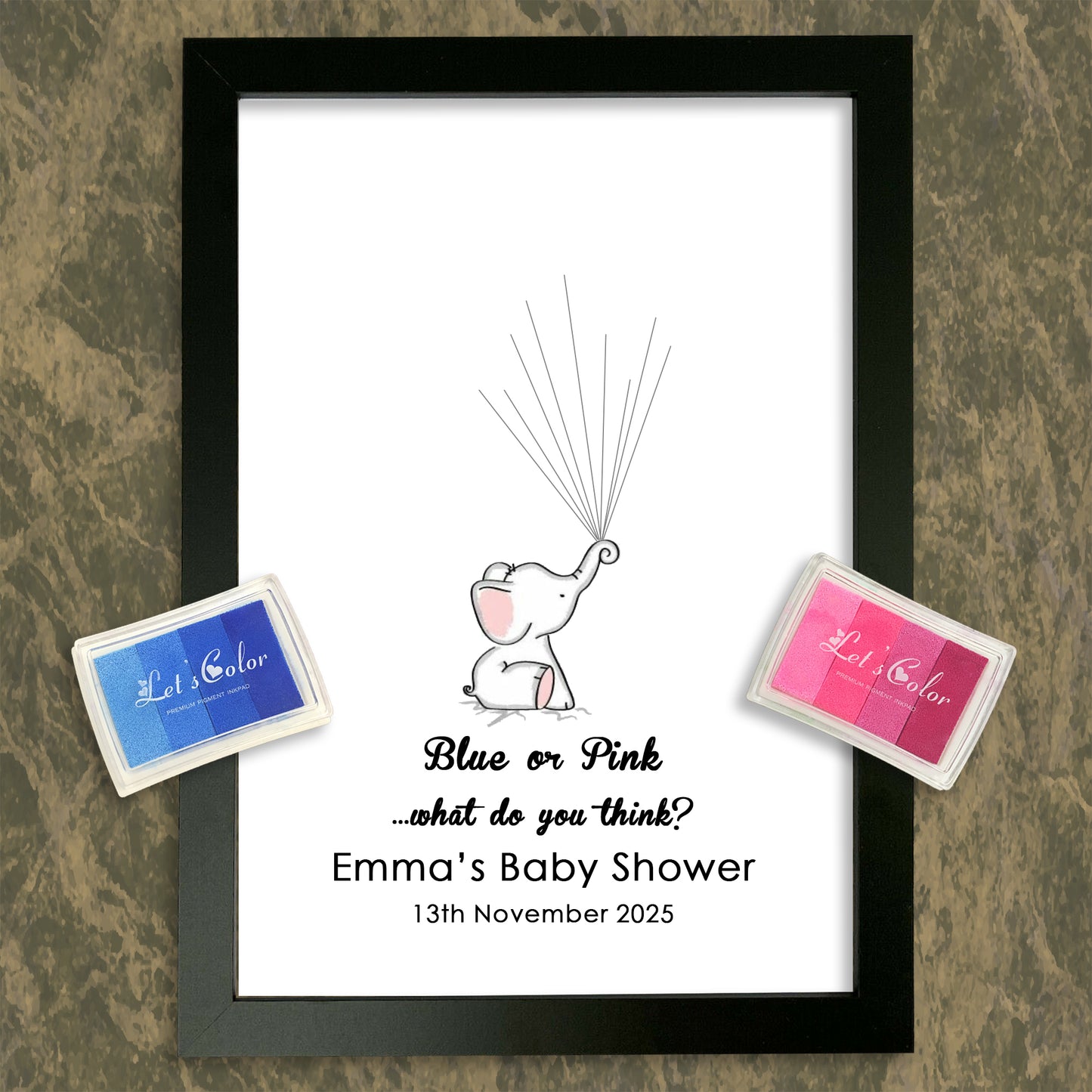 Personalised Blue or Pink What Do You Think? Gender Guess Print for your Baby Shower or Gender Reveal!