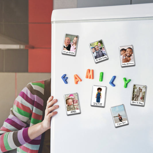 Personalised Baby Photo Magnet - Add your names - Any photo - Jumbo X Large 70mm x 45mm keyring - New Baby
