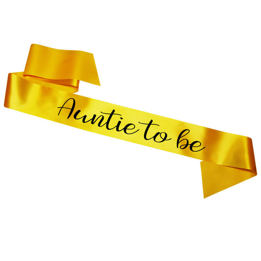 Auntie To Be Sash Baby Shower Gender Reveal Sash - Choose your colour!
