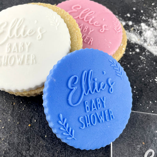 Personalised Baby Shower Icing Stamp Embosser for Biscuits, Cookies, Cupcakes