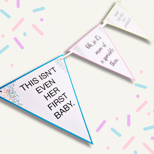 Baby Shower 'This isn't even her first baby!' Sprinkle Bunting - Baby Shower Bunting - Funny Baby Shower - Mummy Again