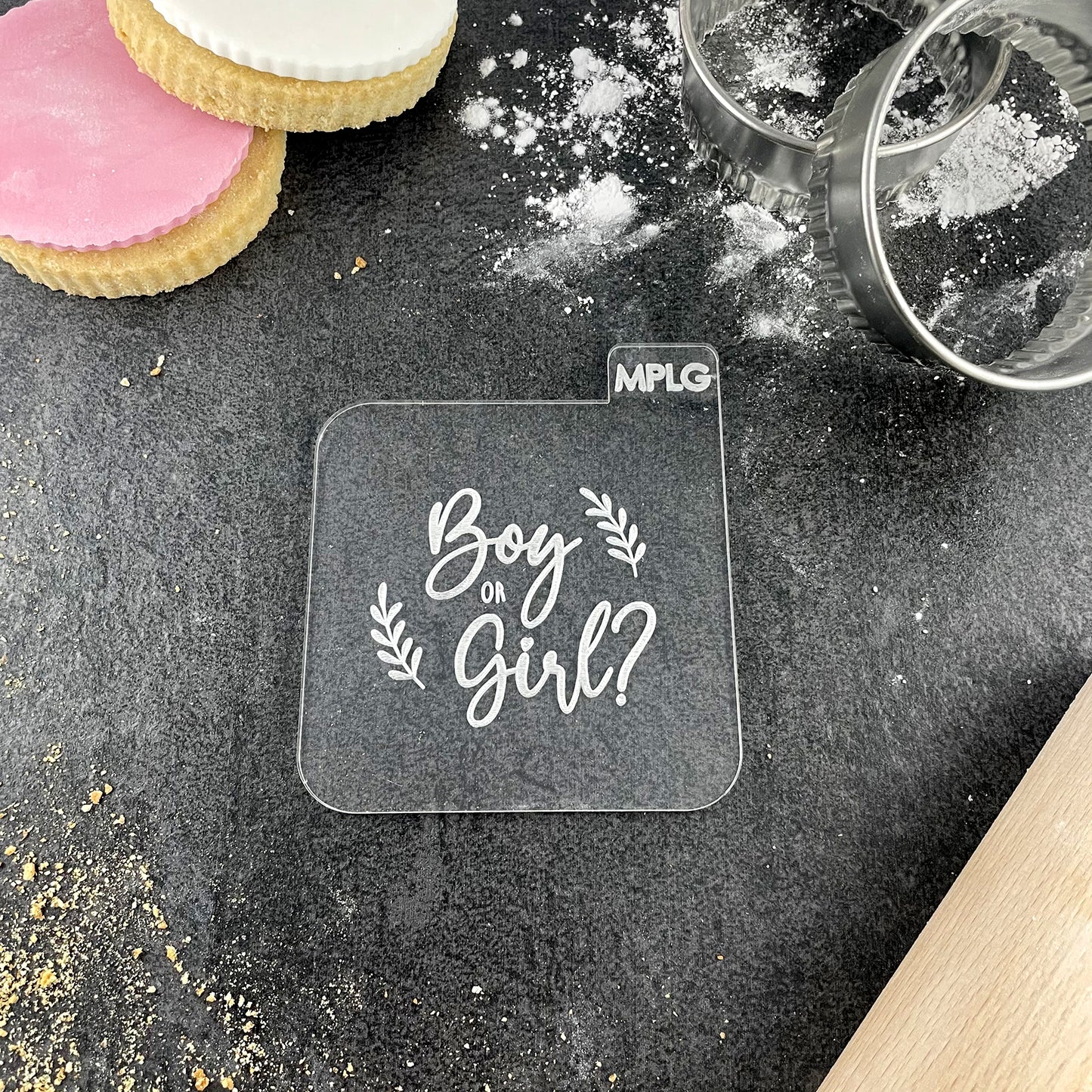 Boy or Girl? Icing Stamp Embosser for Biscuits, Cookies, Cupcake Toppers