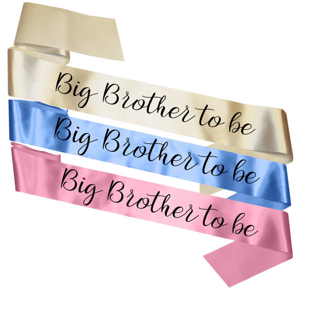Big Brother To Be Sash Baby Shower Gender Reveal Sash - Choose your colour!