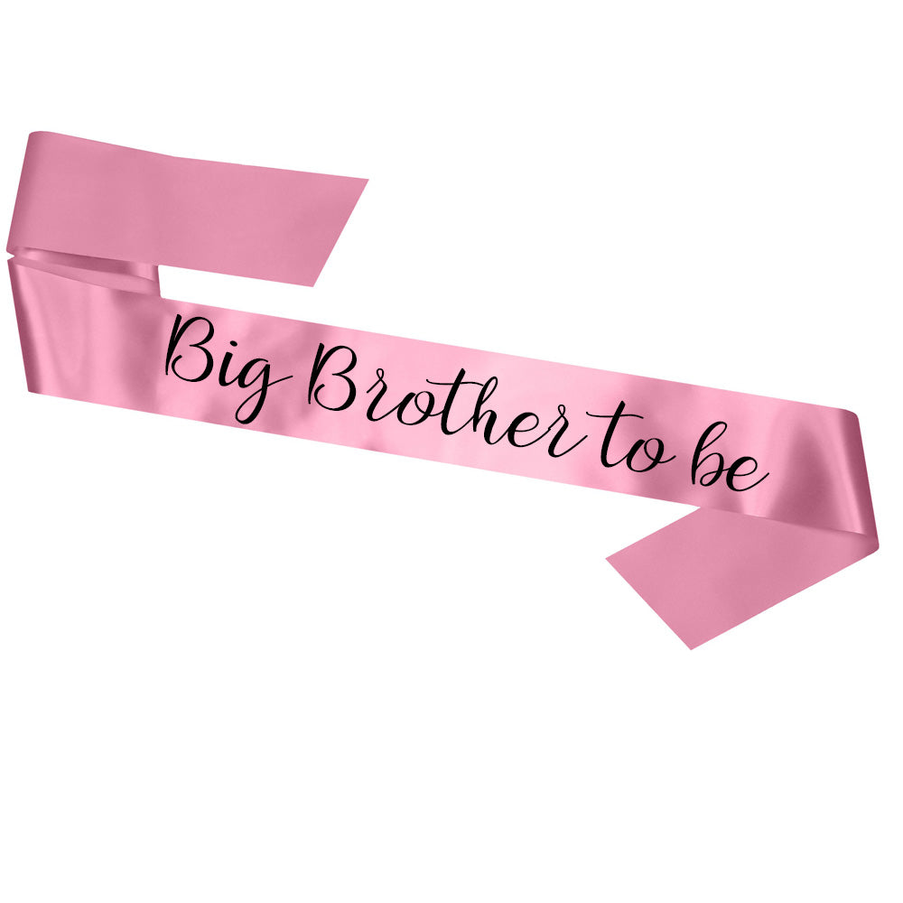 Big Brother To Be Sash Baby Shower Gender Reveal Sash - Choose your colour!
