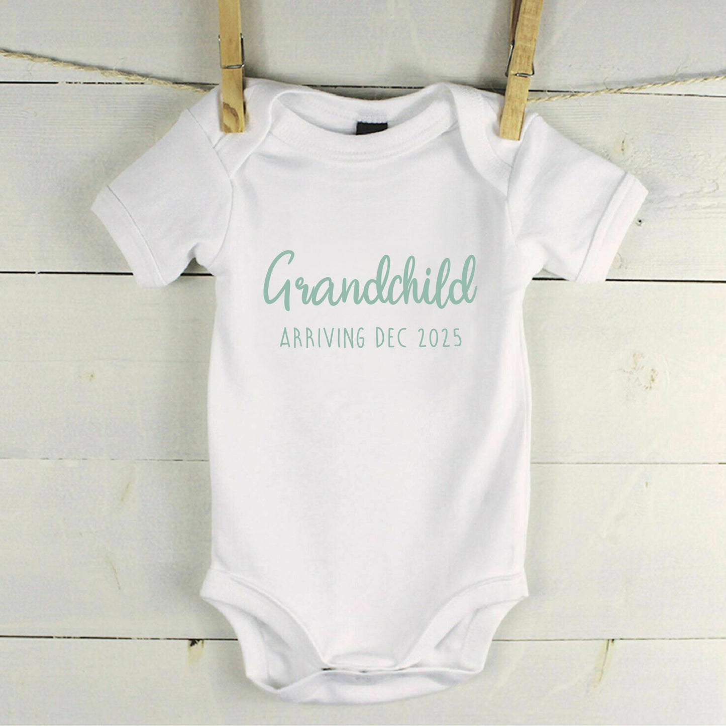 Grandchild Arriving Baby Grow Vest - Grandparents Pregnancy Announcement