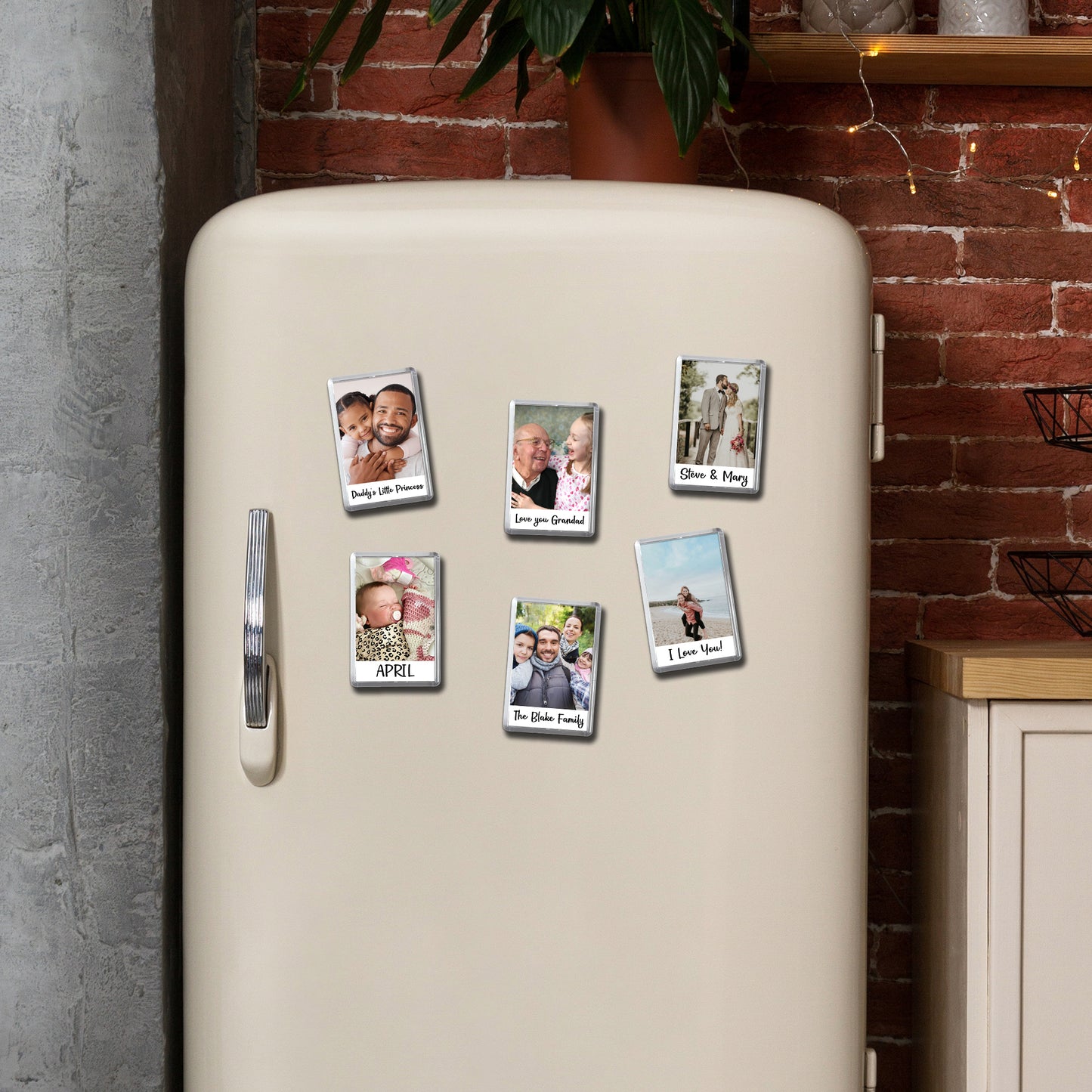Personalised Baby Photo Magnet - Add your names - Any photo - Jumbo X Large 70mm x 45mm keyring - New Baby