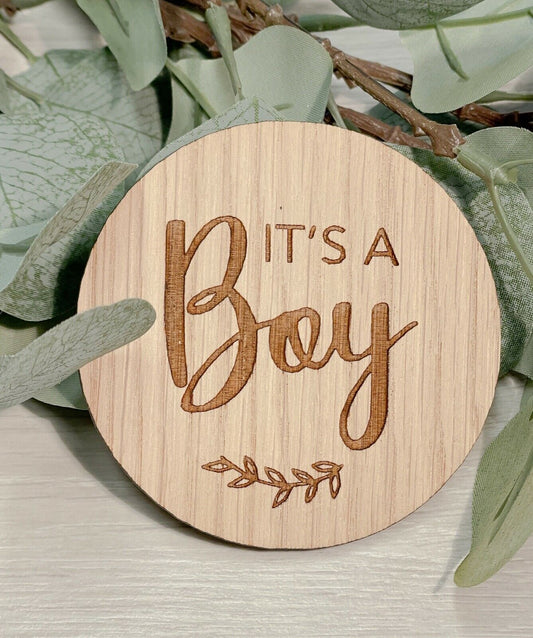 It's a Boy & It's a Girl Wooden Disks Photo Prop