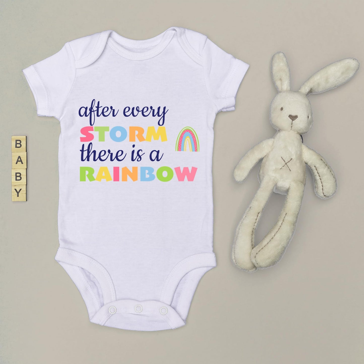 After Every Storm There is a Rainbow Baby Grow Vest