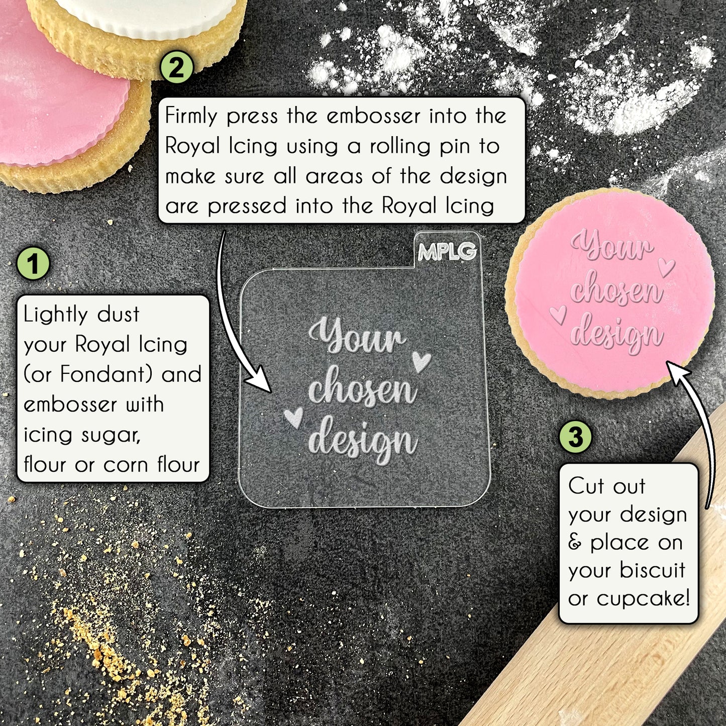 Team Boy Icing Stamp Embosser Stamp Fondant for Biscuits, Cookies, Cupcake Topper Decorations Stencil for Baby Shower Gender Reveal