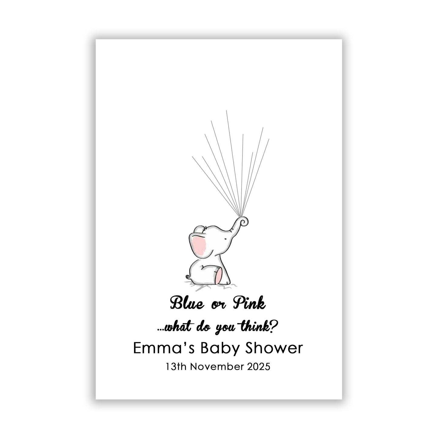 Personalised Blue or Pink What Do You Think? Gender Guess Print for your Baby Shower or Gender Reveal!