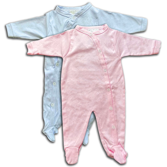 Baby Grow Sleep Suit - Set of Pink and Blue - 0-3 Months