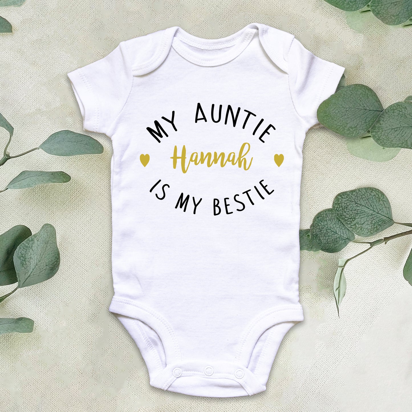 My Auntie is My Bestie Baby Grow Vest - Add any Name