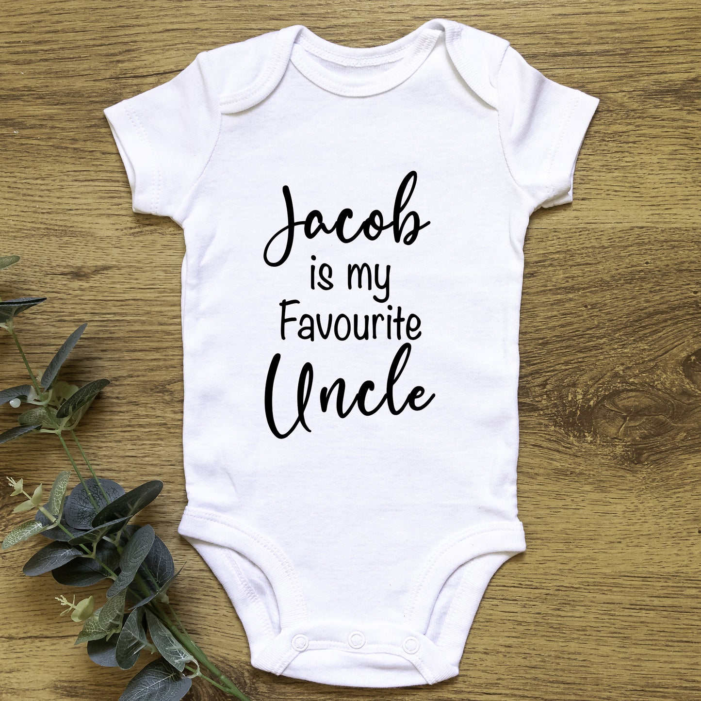 Personalised Jacob is my Favourite Uncle Baby Grow Vest - Add any Name