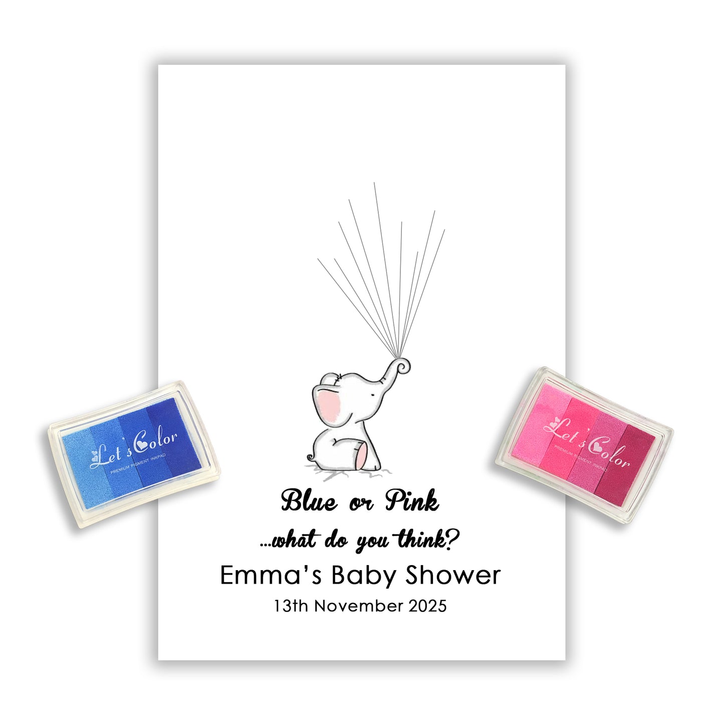 Personalised Blue or Pink What Do You Think? Gender Guess Print for your Baby Shower or Gender Reveal!