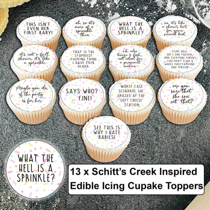 Baby Shower 'This isn't even her first baby!' Sprinkle Cupcake Biscuit Toppers x 13 - Baby Shower Cake - Funny Baby Shower - Mummy Again