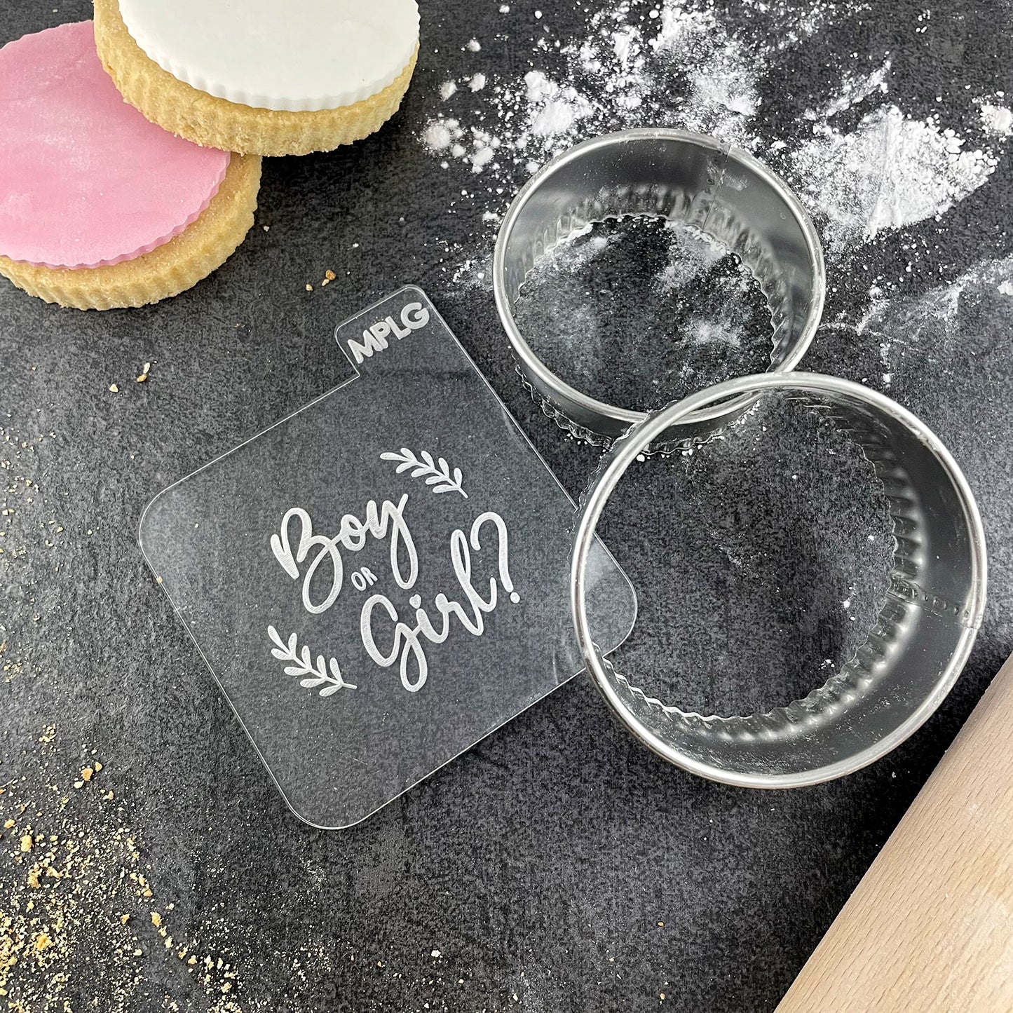 Boy or Girl? Icing Stamp Embosser for Biscuits, Cookies, Cupcake Toppers