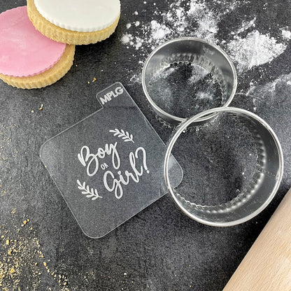 Boy or Girl? Icing Stamp Embosser for Biscuits, Cookies, Cupcake Toppers