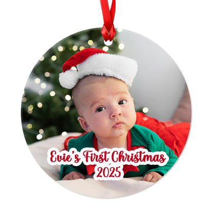 Personalised Babies Baby's First Christmas Photo Bauble - any photo or text completely customisable photo tree Christmas Decoration