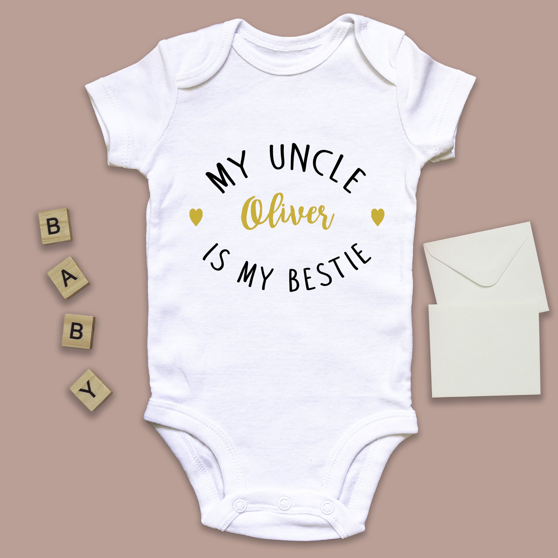 My Uncle is My Bestie Baby Grow Vest  Add any Name