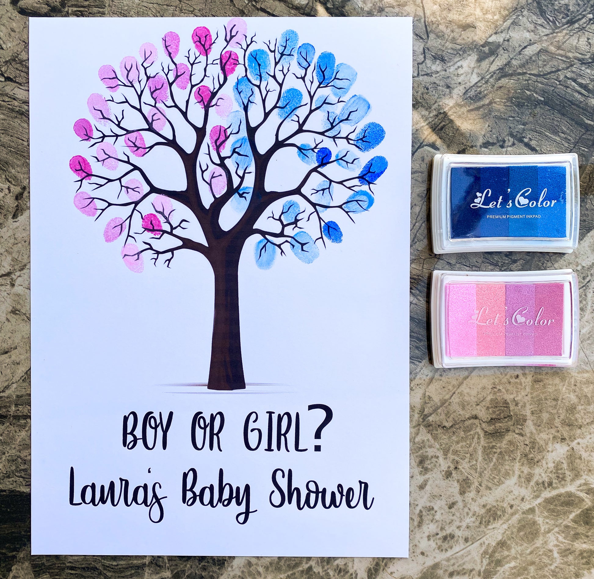Personalised Boy or Girl Fingerprint Tree