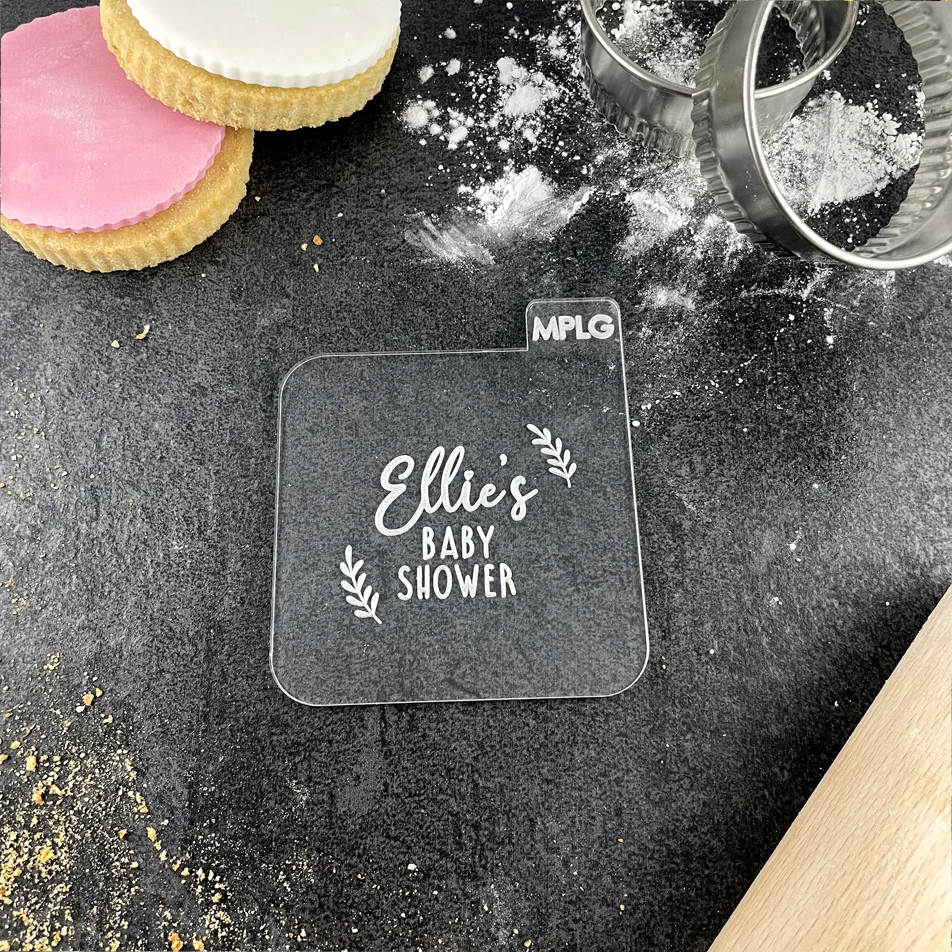 Personalised Baby Shower Icing Stamp Embosser for Biscuits, Cookies, Cupcakes