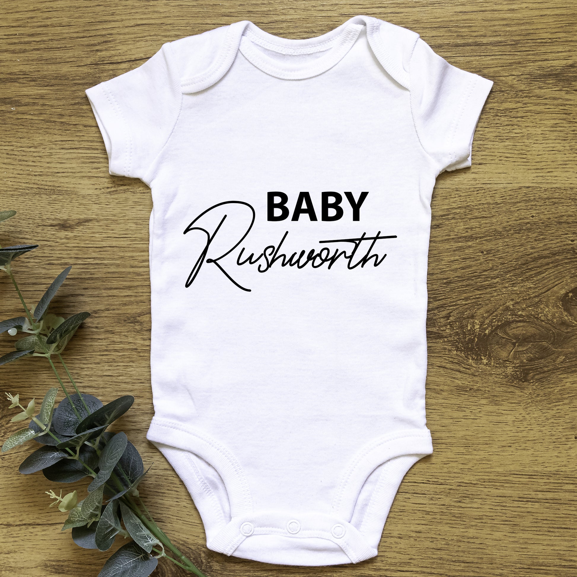 Personalised Surname Baby Grow Baby Vest Pregnancy Announcement