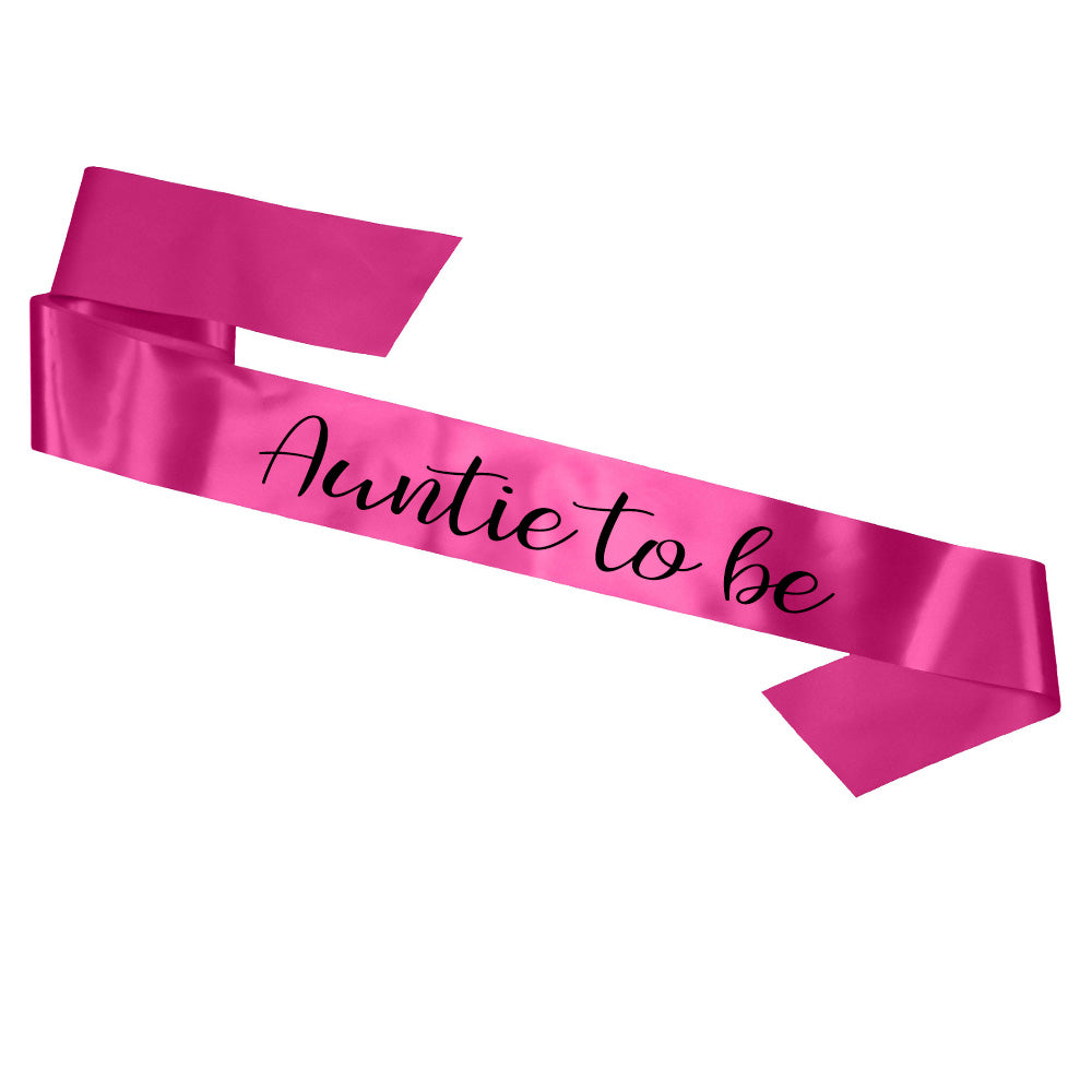Auntie To Be Sash Baby Shower Gender Reveal Sash - Choose your colour!