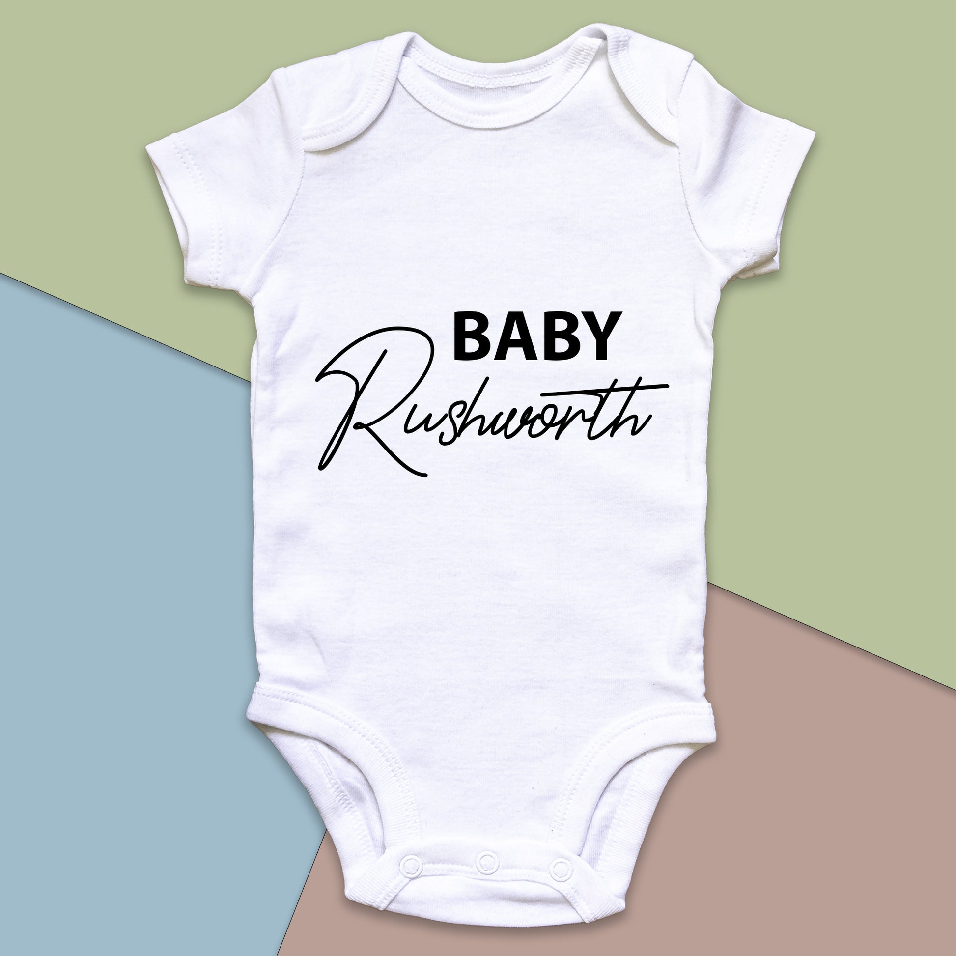 Personalised Surname Baby Grow Baby Vest Pregnancy Announcement
