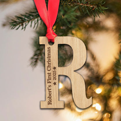 Personalised Name's First Christmas  - Perfect Engraved Xmas Gift for the 1st Christmas, add any name and year!