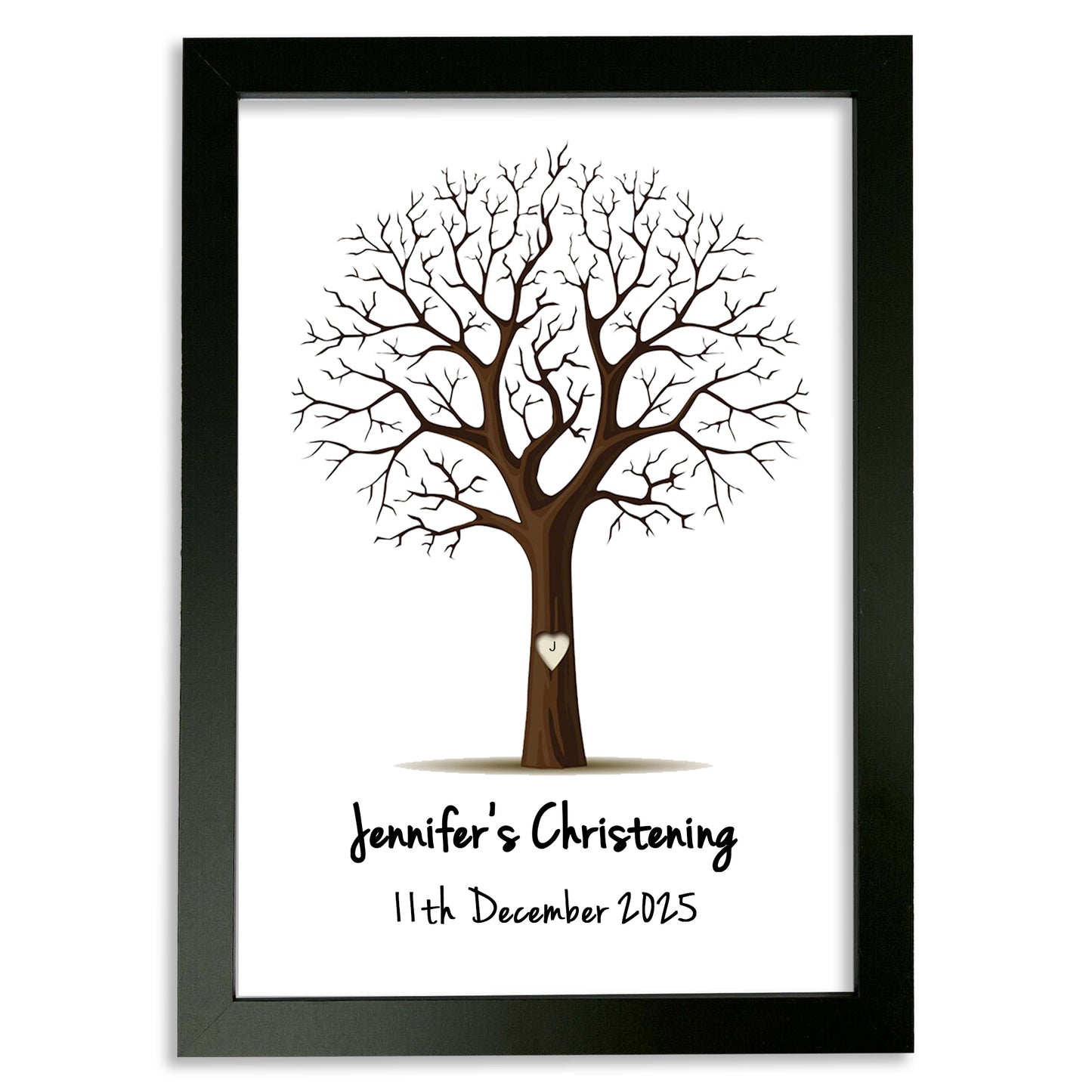 Personalised Christening Print - Finger Print Tree - Option include Frame and Ink Pad - Add your name & Date