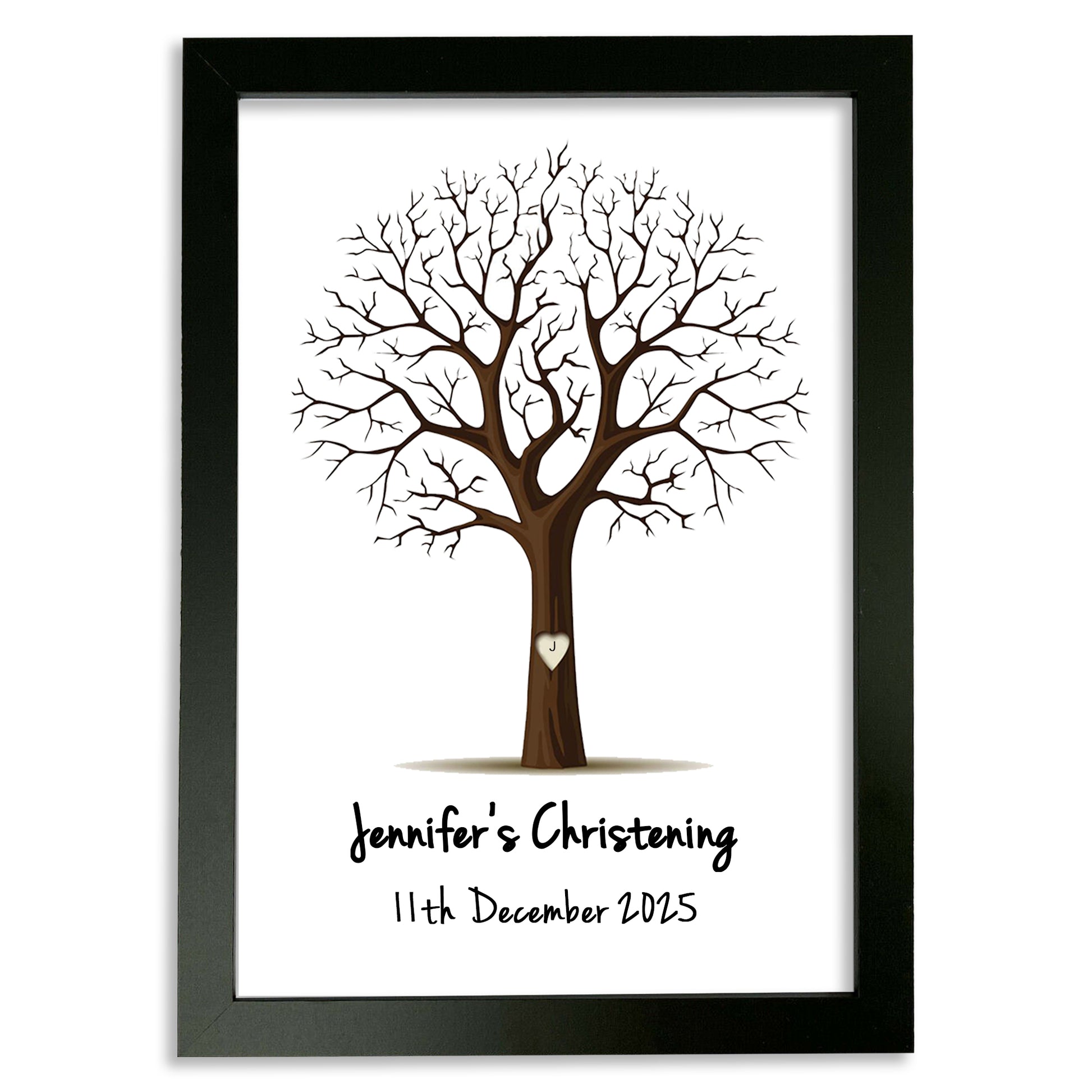 Personalised Christening Print - Finger Print Tree - Option include Frame and Ink Pad - Add your name & Date