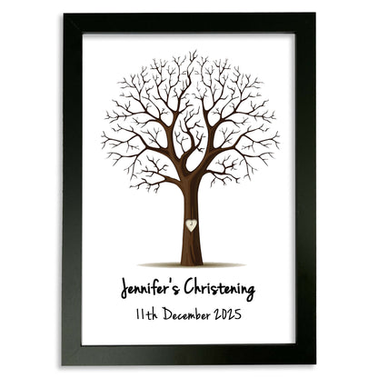 Personalised Christening Print - Finger Print Tree - Option include Frame and Ink Pad - Add your name & Date
