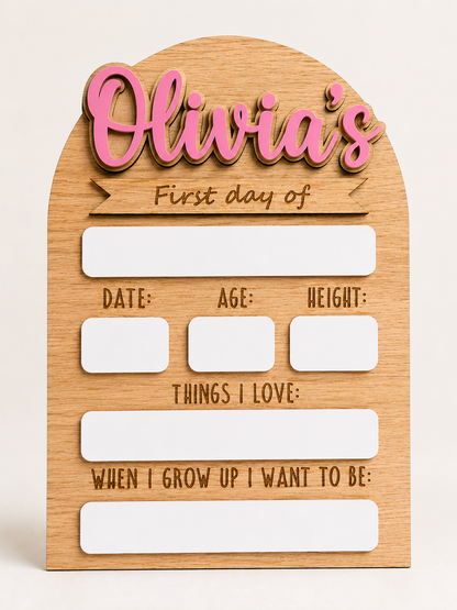 Personalised First / Last Day School Board