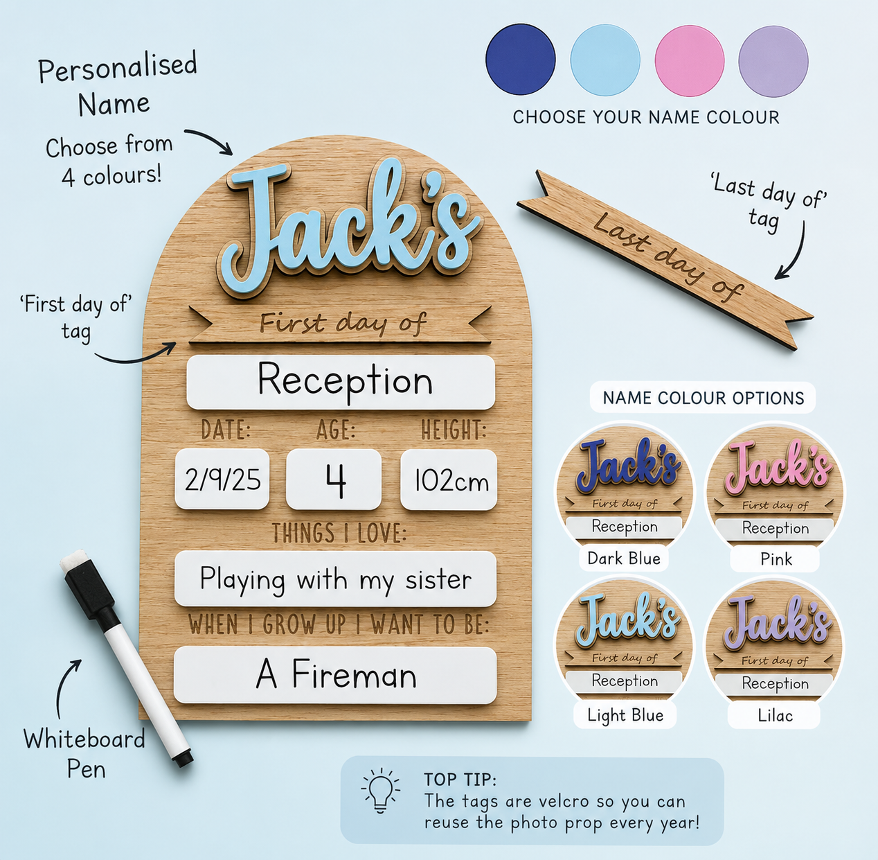 Personalised First / Last Day School Board
