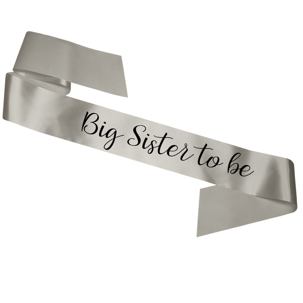 Big Sister To Be Sash Baby Shower Gender Reveal Sash - Choose your colour!