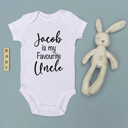 Personalised Jacob is my Favourite Uncle Baby Grow Vest - Add any Name