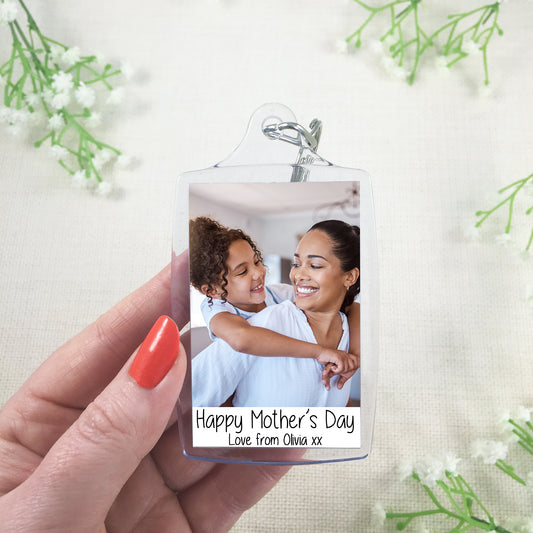 Personalised Happy Mother's Day Keyring - Photo Key ring - Any photo - Jumbo X Large 70mm x 45mm Keychain