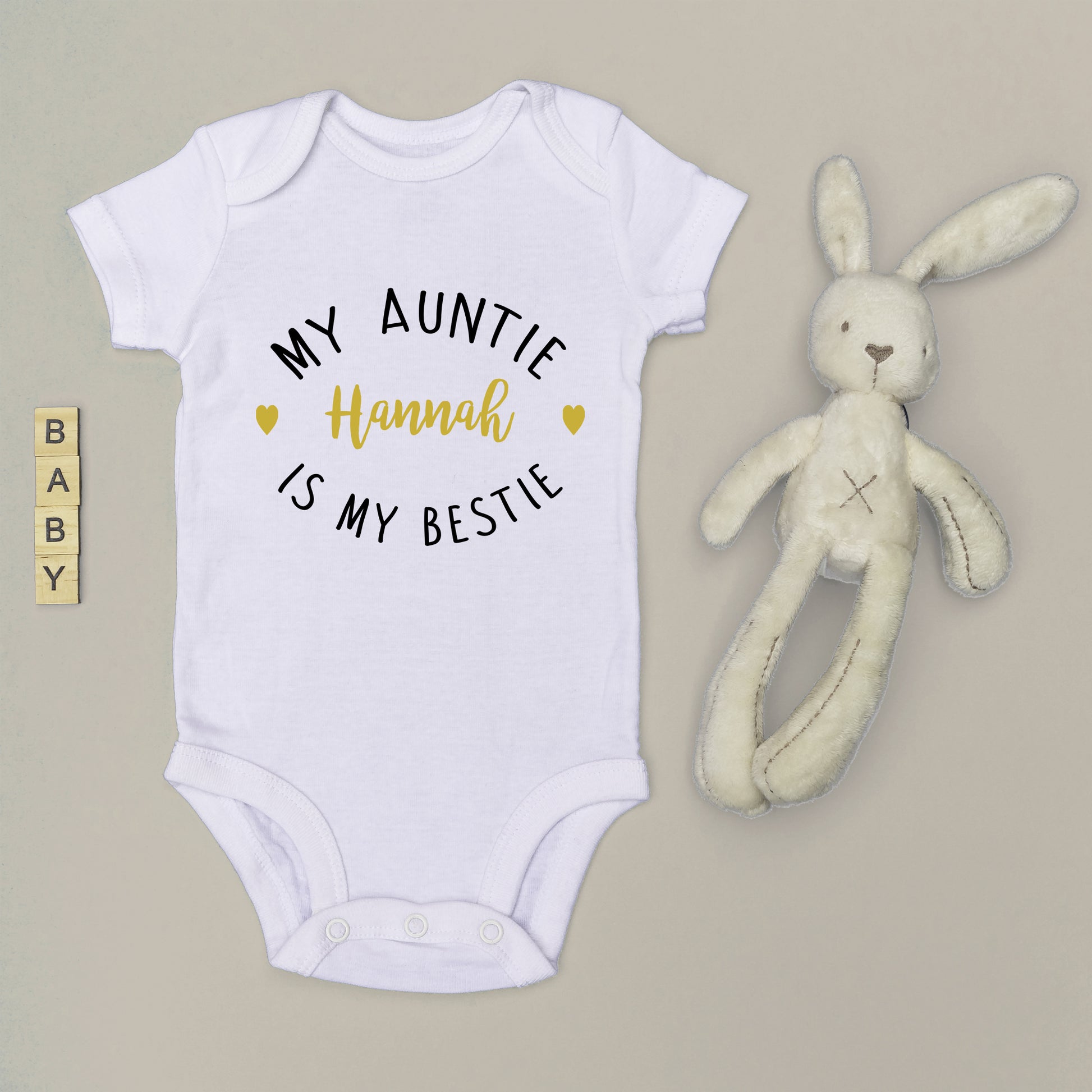 My Auntie is My Bestie Baby Grow Vest - Add any Name