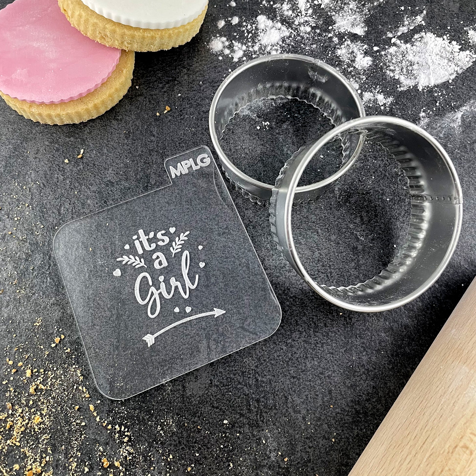 It's A Girl Icing Stamp Embosser for Biscuits, Cookies, Cupcakes
