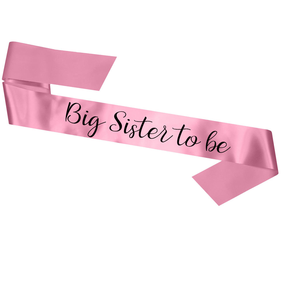 Big Sister To Be Sash Baby Shower Gender Reveal Sash - Choose your colour!